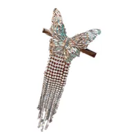 Fashion Metal Butterfly Full Drill Long Tassel Hairpin Hair Accessories main image 5