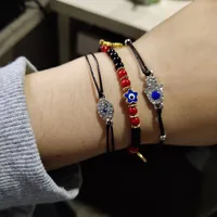 Blue Eye Fashion Flower Crystal Pearl Bead Alloy Bracelet main image 2