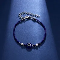 Blue Eye Fashion Flower Crystal Pearl Bead Alloy Bracelet main image 3