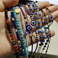 Blue Eye Fashion Flower Crystal Pearl Bead Alloy Bracelet main image 4
