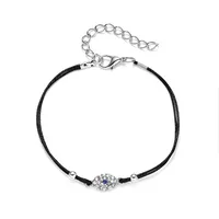 Blue Eye Fashion Flower Crystal Pearl Bead Alloy Bracelet sku image 2