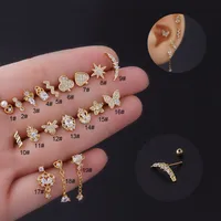 Ear Cartilage Rings & Studs Fashion Geometric 316 Stainless Steel  Copper Plating main image 5