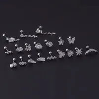 Ear Cartilage Rings & Studs Fashion Geometric 316 Stainless Steel  Copper Plating main image 2