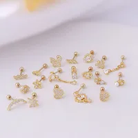 Ear Cartilage Rings & Studs Fashion Geometric 316 Stainless Steel  Copper Plating main image 1