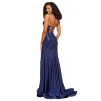 Spring And Summer New Sexy Sequined Backless Thin And Split Evening Dress Long Skirt main image 5