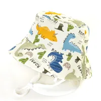 1014 Cotton Thin Baby Hat Spring And Summer Hat Animal Pattern Hat Children Sunscreen Fisherman Hat Men And Women Basin Hat New sku image 2