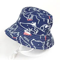 1014 Cotton Thin Baby Hat Spring And Summer Hat Animal Pattern Hat Children Sunscreen Fisherman Hat Men And Women Basin Hat New sku image 1