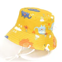 1014 Cotton Thin Baby Hat Spring And Summer Hat Animal Pattern Hat Children Sunscreen Fisherman Hat Men And Women Basin Hat New sku image 4