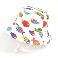1014 Cotton Thin Baby Hat Spring And Summer Hat Animal Pattern Hat Children Sunscreen Fisherman Hat Men And Women Basin Hat New sku image 5