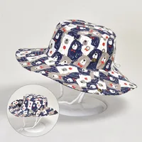 1014 Cotton Thin Baby Hat Spring And Summer Hat Animal Pattern Hat Children Sunscreen Fisherman Hat Men And Women Basin Hat New sku image 6