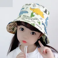 1014 Cotton Thin Baby Hat Spring And Summer Hat Animal Pattern Hat Children Sunscreen Fisherman Hat Men And Women Basin Hat New main image 2