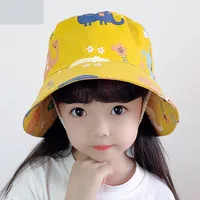 1014 Cotton Thin Baby Hat Spring And Summer Hat Animal Pattern Hat Children Sunscreen Fisherman Hat Men And Women Basin Hat New main image 4