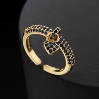 Fashion 18k Gold Micro-inlaid Zircon Heart Open Women's Ring main image 3