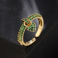 Fashion 18k Gold Micro-inlaid Zircon Heart Open Women's Ring main image 4
