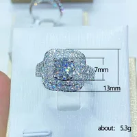 New Inlaid Four-claw Inlaid Zircon Square Copper Ring Wedding Jewelry main image 4