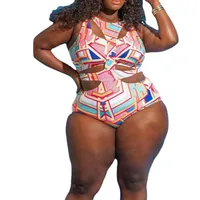 New Women's Plus Size One-piece Swimsuit Ethnic Print Sexy Swimsuit main image 5