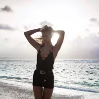 Sexy Crochet Knitted V-neck Suspenders Backless One-piece Beach Pants main image 5