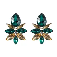 Creative Alloy Colored Diamond Flower Earrings main image 3