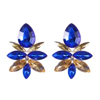 Creative Alloy Colored Diamond Flower Earrings sku image 3