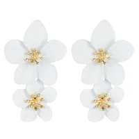 Fashion Double Flower Earrings Nhln143521 sku image 1