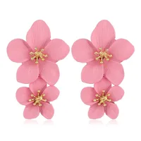 Fashion Double Flower Earrings Nhln143521 sku image 9