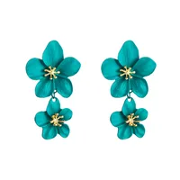 Fashion Double Flower Earrings Nhln143521 sku image 3