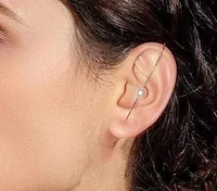 Creative Simple Alloy Inlaid Rhinestone Earrings Slash Earrings Wholesale sku image 1