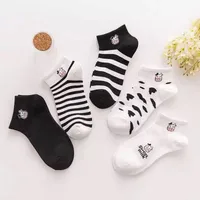 Fashion Black And White Cow Cartoon Short Cotton Socks Wholesale sku image 3