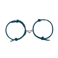 Alloy Heart Magnets Attract Simple Couple Bracelets A Pair Jewelry Wholesale Nihaowholesale sku image 5