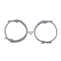 Alloy Heart Magnets Attract Simple Couple Bracelets A Pair Jewelry Wholesale Nihaowholesale sku image 6