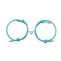 Alloy Heart Magnets Attract Simple Couple Bracelets A Pair Jewelry Wholesale Nihaowholesale sku image 8