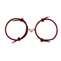 Alloy Heart Magnets Attract Simple Couple Bracelets A Pair Jewelry Wholesale Nihaowholesale sku image 4