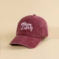 Wine-red Hat Women's Korean-style Wide Brim Sunshade All-match Love Washed Baseball Cap Hip-hop Fashion Male Baseball Cap sku image 3