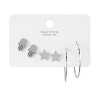 Wholesale Jewelry Fashion Geometric Stainless Steel No Inlaid Gold Plated Rhodium Plated Earrings Ear Studs sku image 3