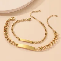 Simple Style Geometric Titanium Steel No Inlaid Bracelets In Bulk sku image 6