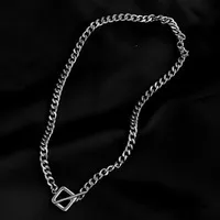 304 Stainless Steel 18K Gold Plated Hip-Hop Inlaid Gold Geometric Necklace sku image 2