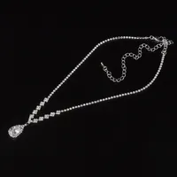 Evening Dinner Bridal Evening Dress Accessories Crystal Waterdrop Zircon Necklace Stud Earrings Set main image 2
