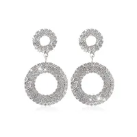 Geometric Temperament Claw Chain Rhinestone Hoop Earrings main image 3