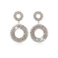 Geometric Temperament Claw Chain Rhinestone Hoop Earrings main image 2