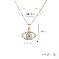 Fashion Simple Devil's Eye Geometric Diamond Copper Necklace main image 2