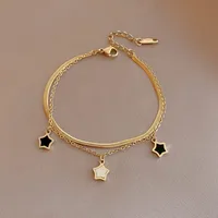 Geometric 304 Stainless Steel 18K Gold Plated Acrylic Bracelets In Bulk main image 1