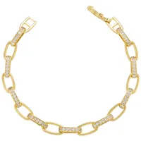 Micro-inlaid Zircon New Cable Chain Bracelet Copper Gold-plated main image 2