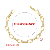 Micro-inlaid Zircon New Cable Chain Bracelet Copper Gold-plated main image 5