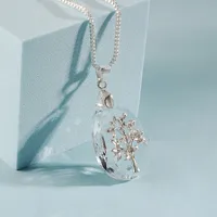 Fashion Water Droplets Alloy Glass Copper Clad Iron Wholesale Pendant Necklace main image 2