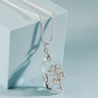 Fashion Water Droplets Alloy Glass Copper Clad Iron Wholesale Pendant Necklace sku image 1