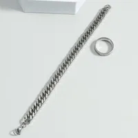 Men&#39;s Stainless Steel Roman Numeral Ring Chain Bracelet main image 2