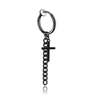 Hip-hop Geometric Cross Sword Men's Titanium Steel Single Hoop Earrings main image 3