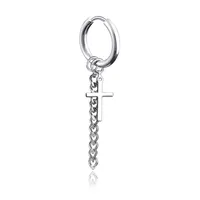 Hip-hop Geometric Cross Sword Men's Titanium Steel Single Hoop Earrings main image 4