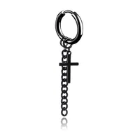 Hip-hop Geometric Cross Sword Men's Titanium Steel Single Hoop Earrings main image 5