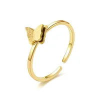 Wholesale Jewelry Lady Bow Knot Titanium Steel 18K Gold Plated Carving main image 4